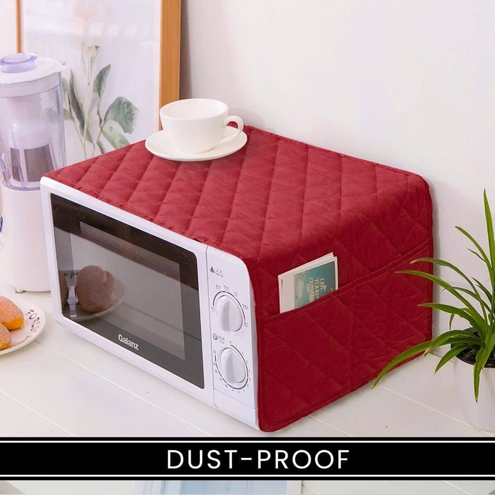 Premium Quilted Oven Top Cover with 4 Elegant Color Pockets