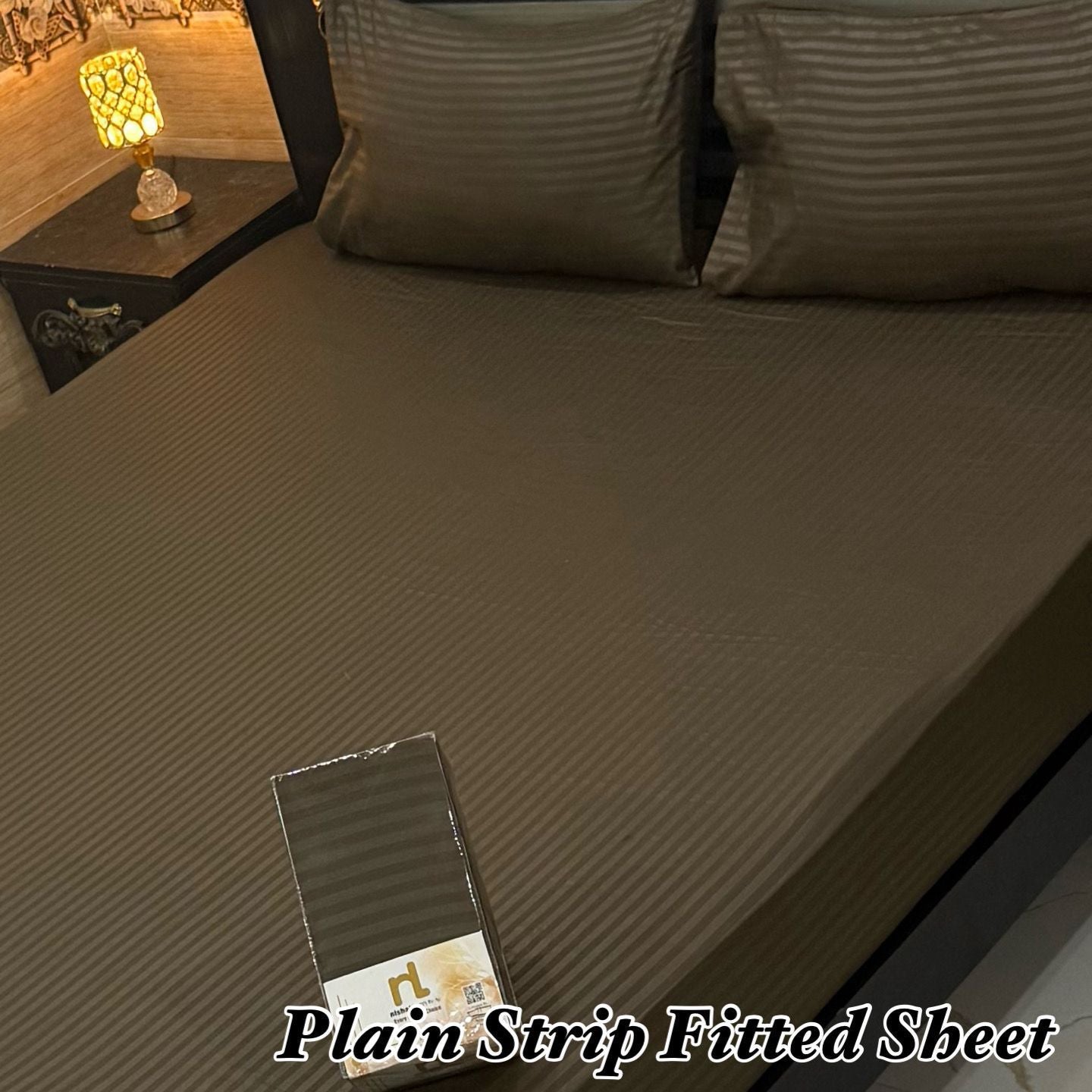 Luxury King Size Fitted Sheet Set – Micro Strip Fabric