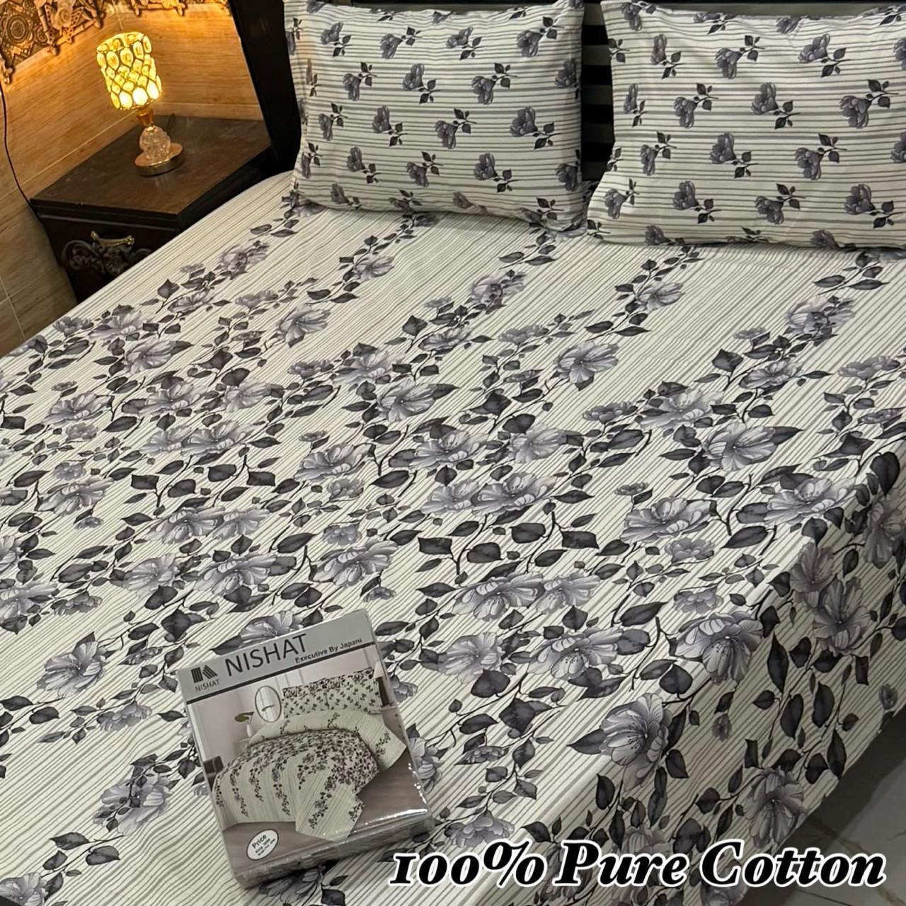 100% Pure Cotton Luxury King Size Bedsheet Set – Super Soft Fabric with Elegant Gift Packaging