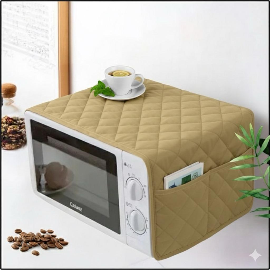 Premium Quilted Oven Top Cover with 4 Elegant Color Pockets