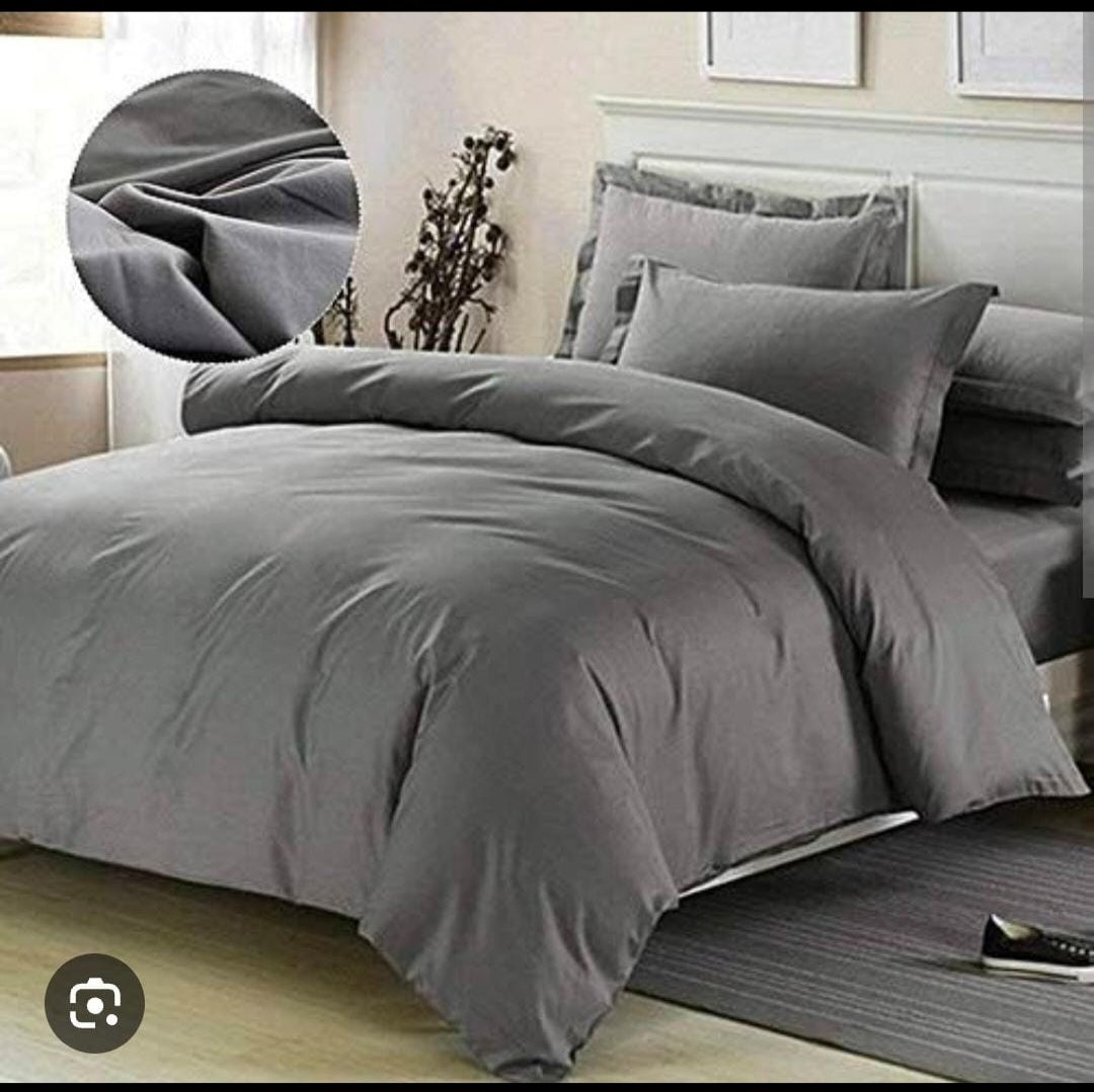 Premium Quality Export Cotton Bedsheet with 2 Pillow Covers Plain Solid Colors