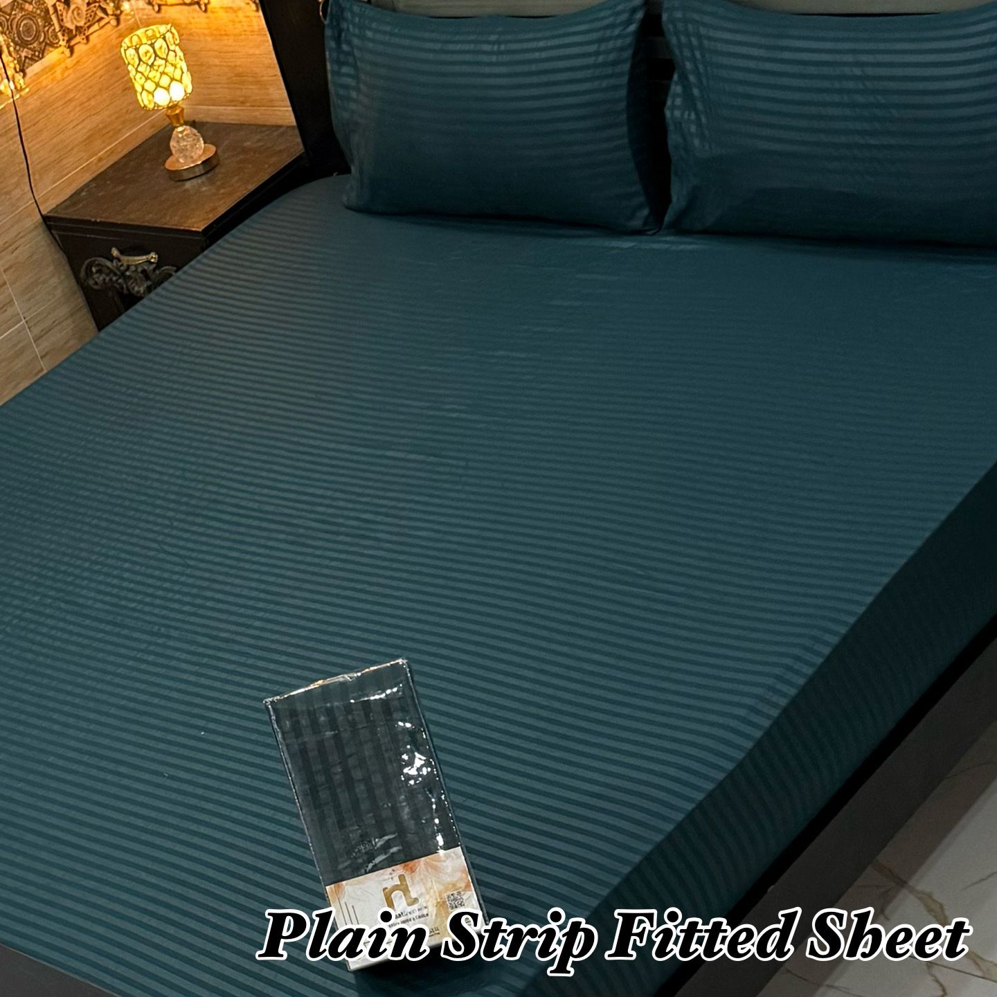 Luxury King Size Fitted Sheet Set – Micro Strip Fabric