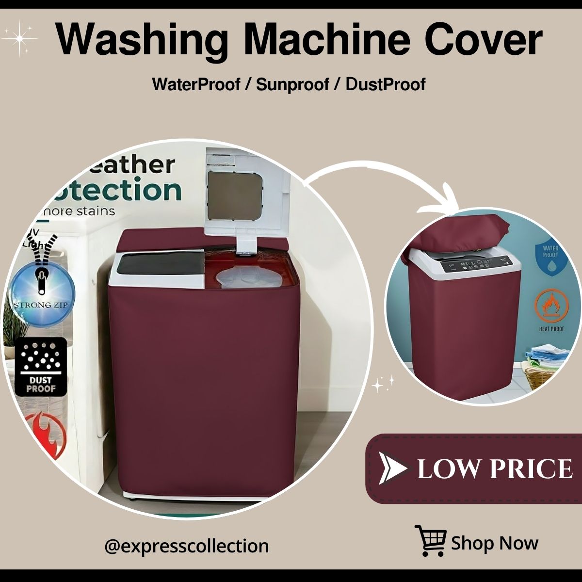 Premium Waterproof, Dustproof & Sunproof Washing Machine Cover – 100% Machine Washable